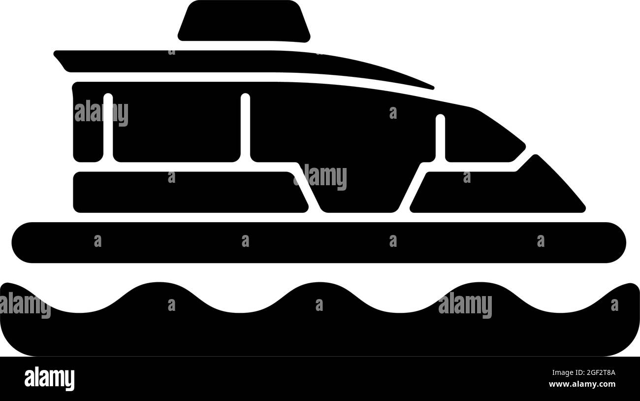 Icône de glyphe noir de bateau taxi Illustration de Vecteur