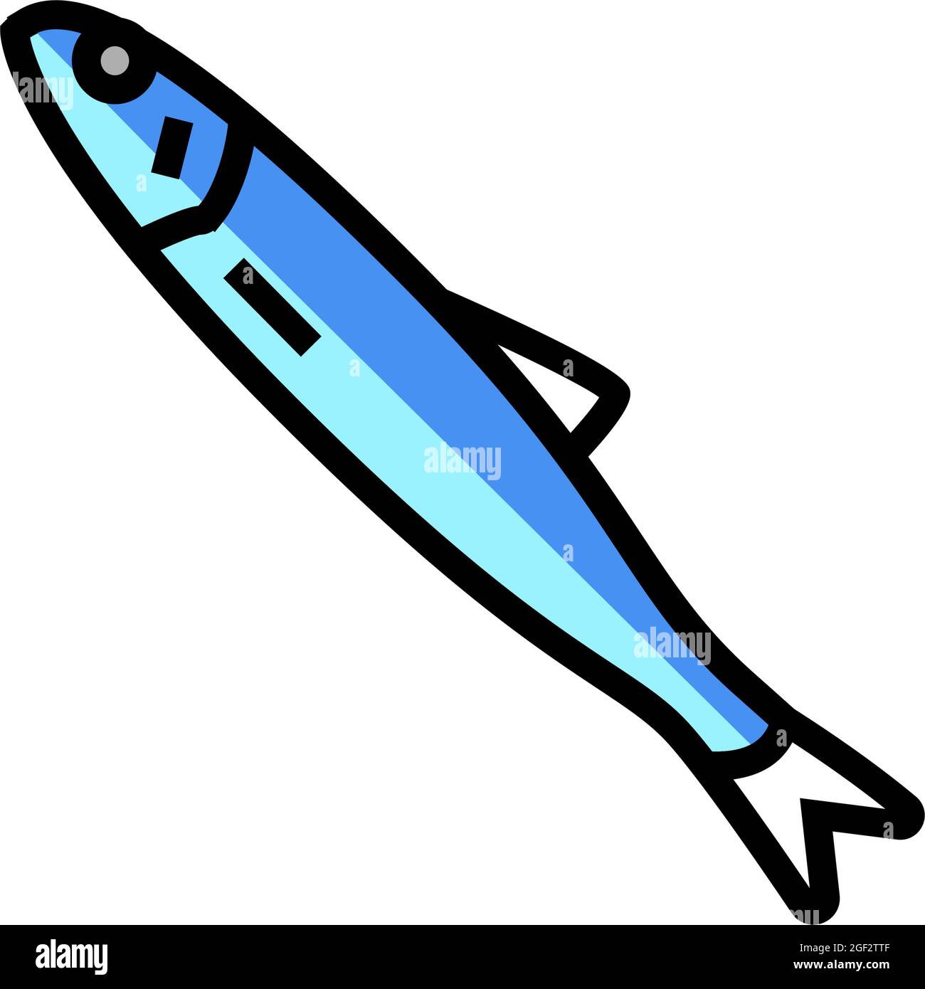 illustration vectorielle d'icône de couleur anchois japonaise Illustration de Vecteur