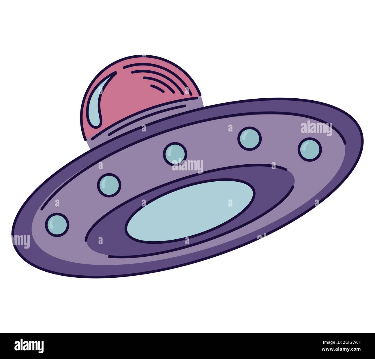 Illustration vectorielle de l'OVNI. Illustration plate sur fond blanc avec thème univers et espace. Illustration de Vecteur