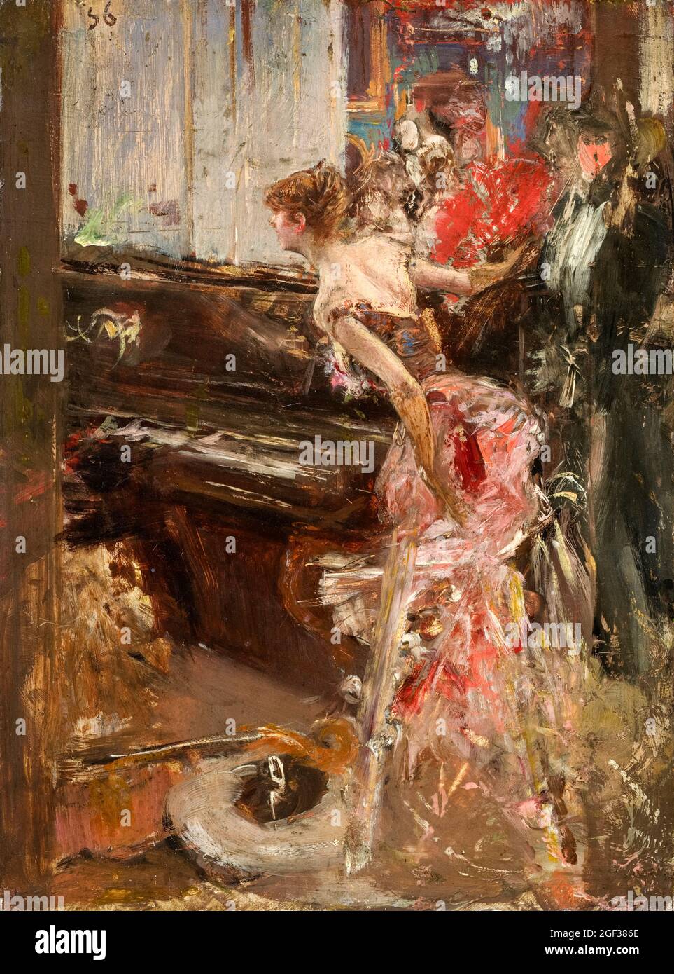 Giovanni Boldini, peinture, Considérant, vers 1884 Banque D'Images