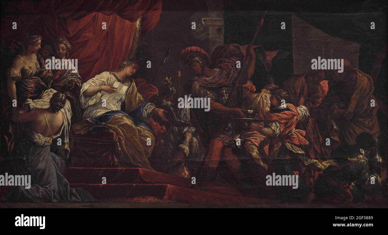 Filippo Gherardi (1643-1704) et Giovanni coli (1636-1691). Peintres italiens. Suicide de la noble carthaginienne, Sophonisba. Musée national de F Banque D'Images