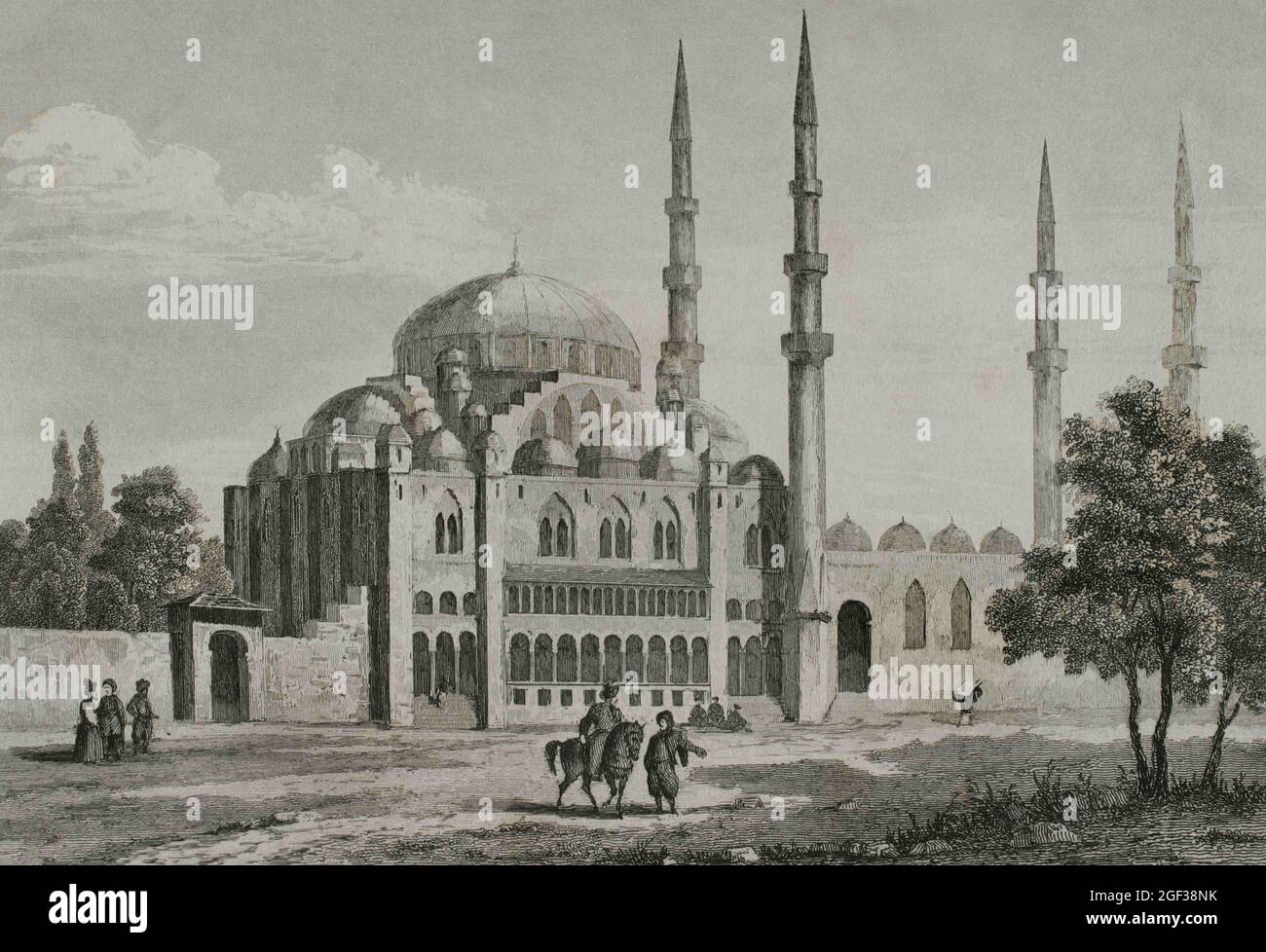 Empire ottoman. Turquie. Constantinople (aujourd'hui Istanbul). La Mosquée Suleymaniye (1550-1557). Il a été provoqué par Suleyman le magnifique et le design Banque D'Images