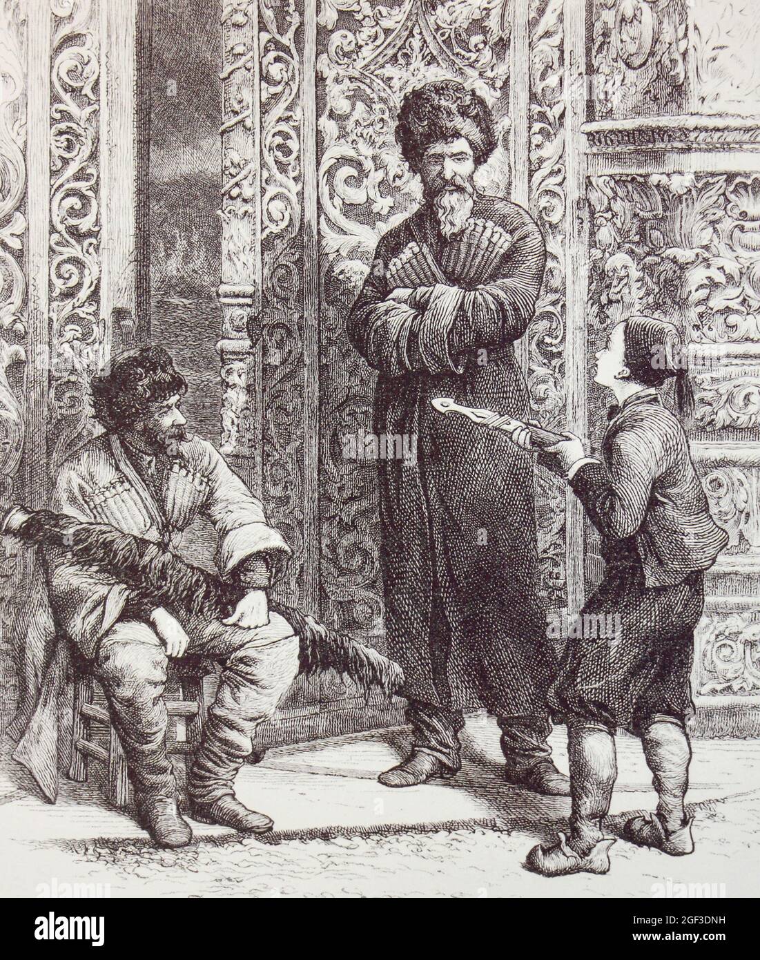 Circassiens à Constantinople. Gravure en 1877. Banque D'Images