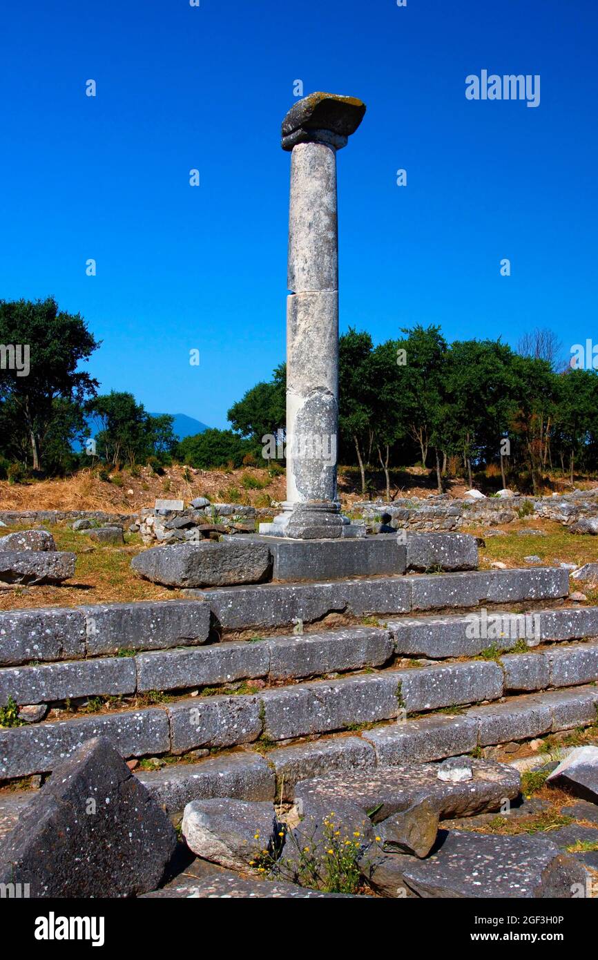 Site archéologique de Filippoi dans l'est de la Macédoine, en Grèce. Banque D'Images