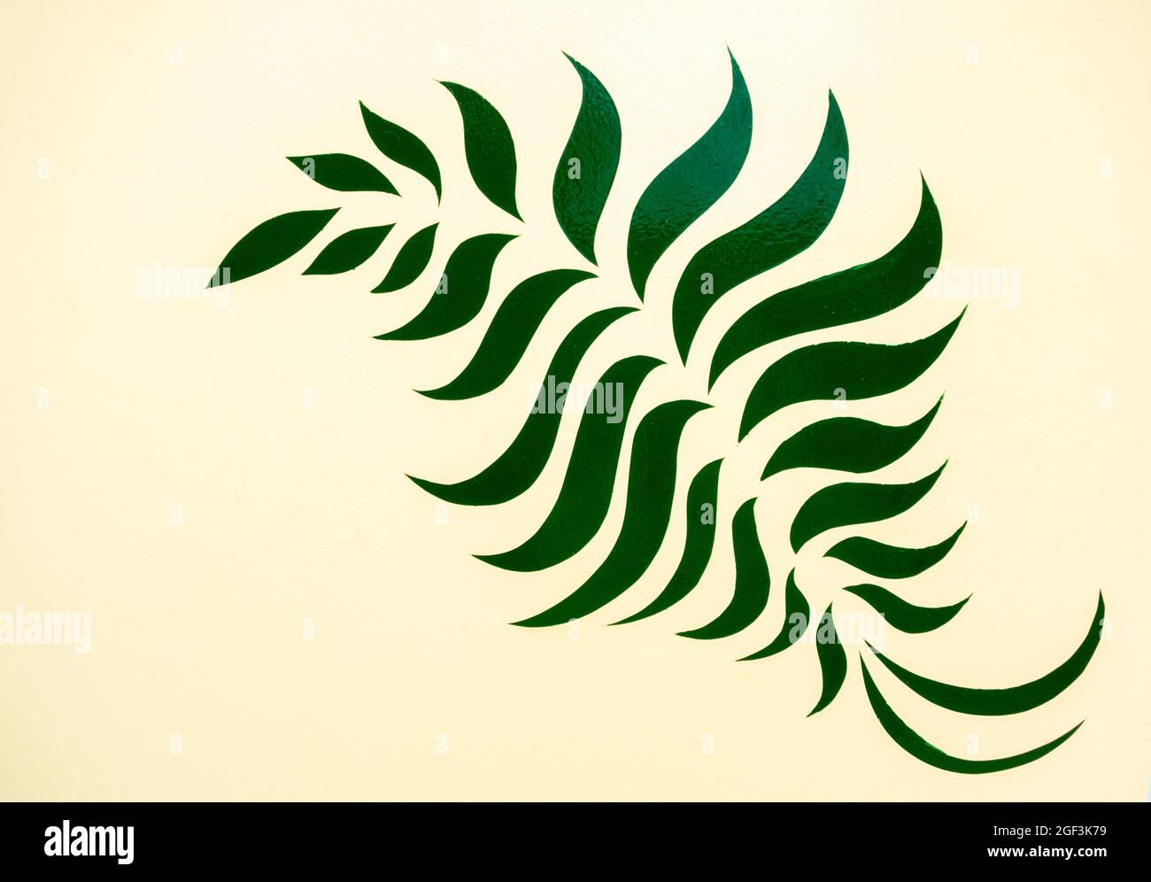 Motif plumes ou feuilles sur le côté du bateau Banque D'Images