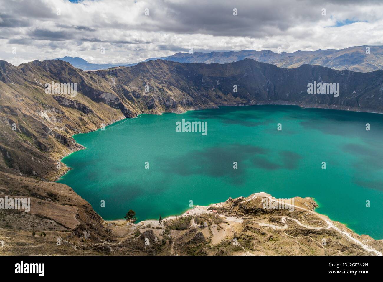 Lac Crater Laguna Quilotoa, Équateur Banque D'Images