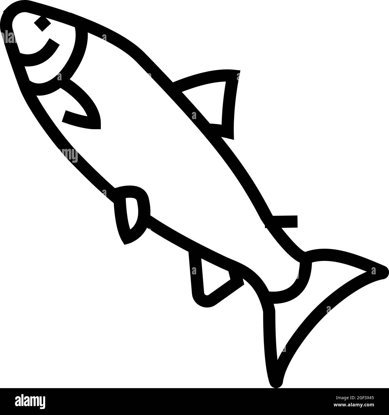 illustration vectorielle de l'icône de la ligne de saumon de l'atlantique Illustration de Vecteur