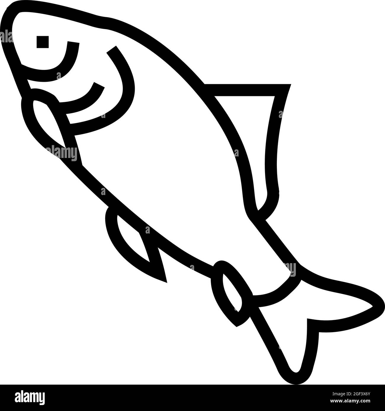 illustration vectorielle de l'icône de la ligne de poisson de catla Illustration de Vecteur