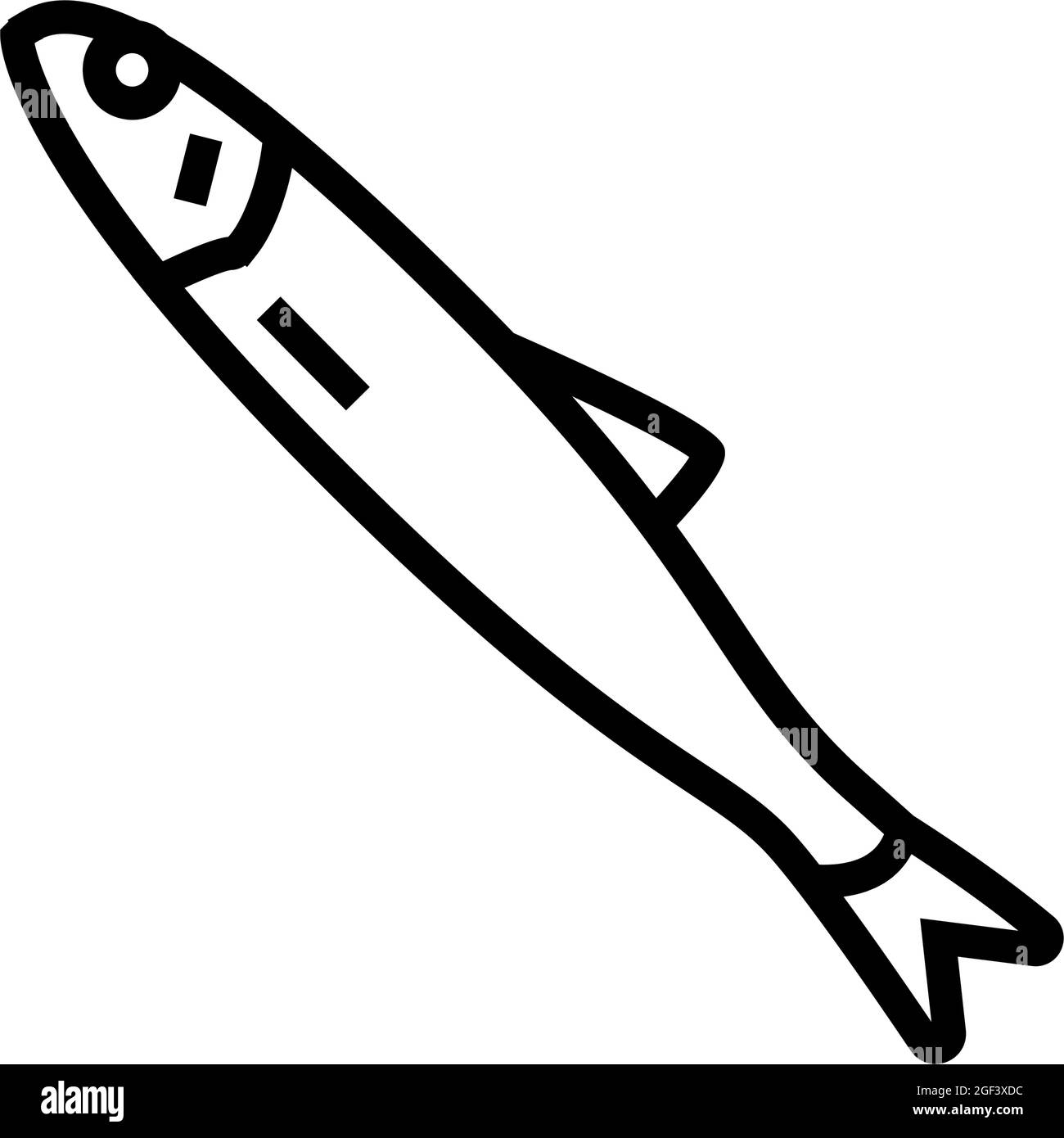 illustration vectorielle d'icône de ligne anchois japonaise Illustration de Vecteur