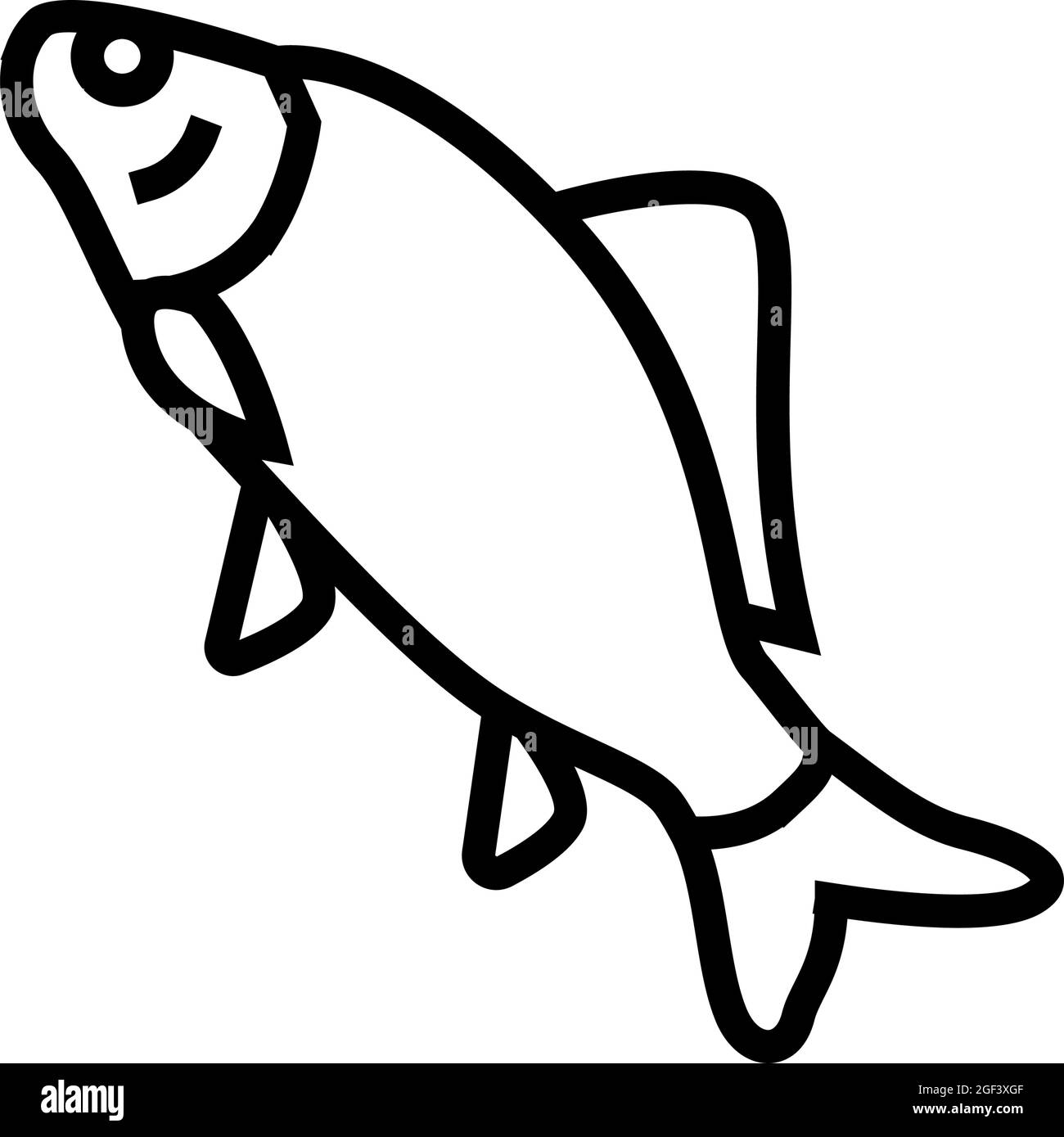 illustration vectorielle de l'icône de la ligne de carpe crocian Illustration de Vecteur