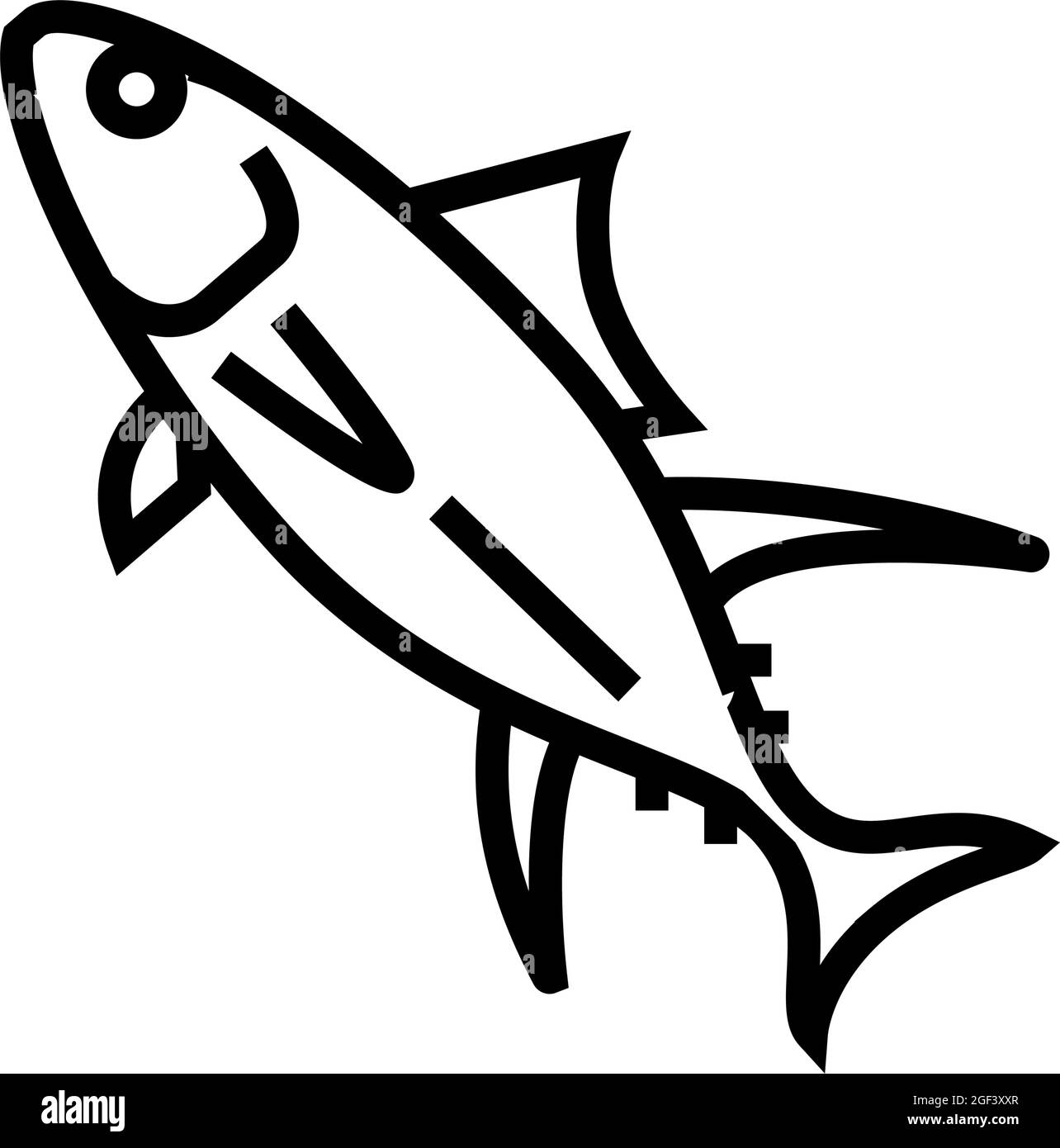 illustration vectorielle de l'icône de la ligne de thon jaune Illustration de Vecteur