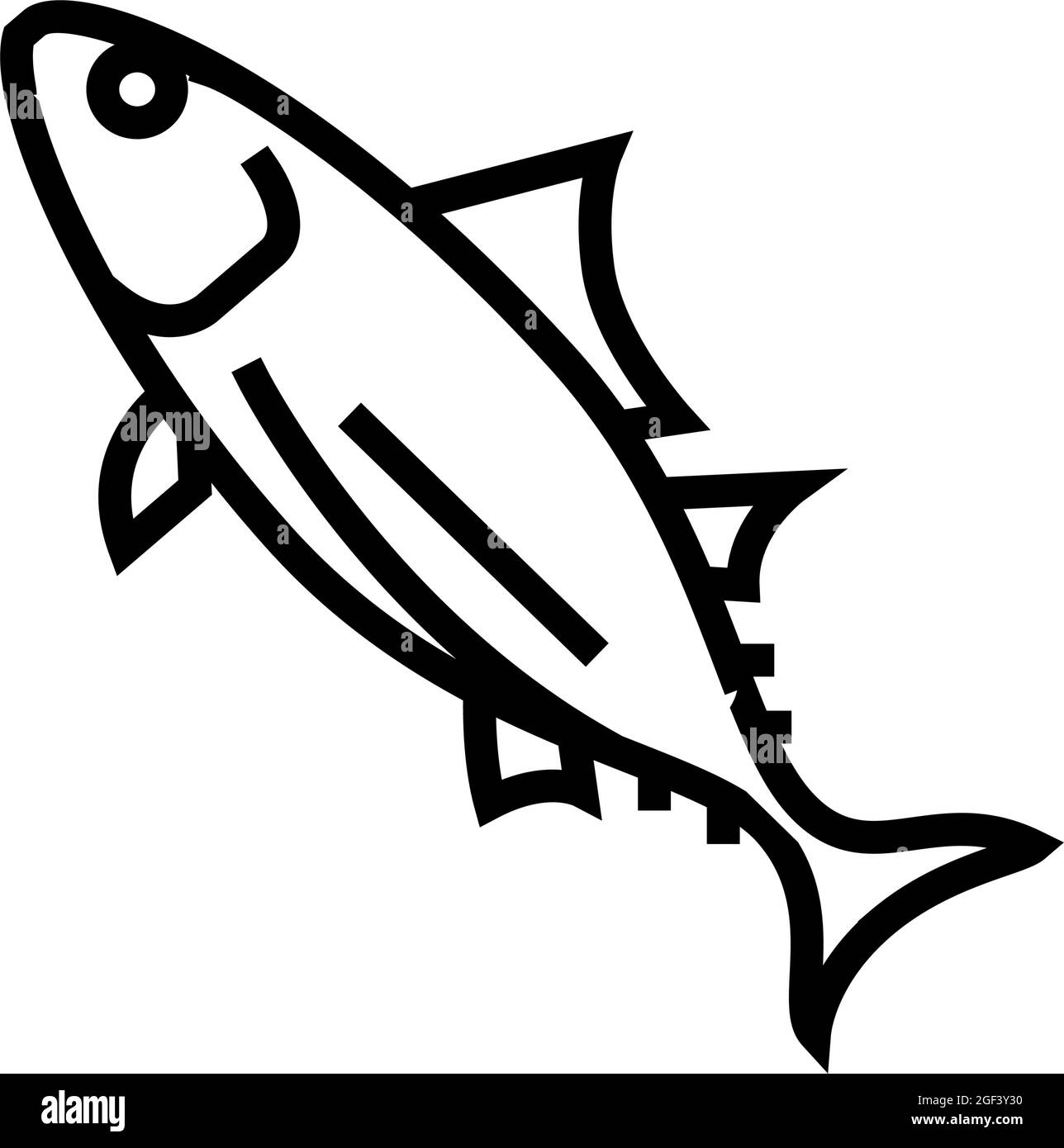 illustration vectorielle de l'icône de la ligne de thon de skippjack Illustration de Vecteur