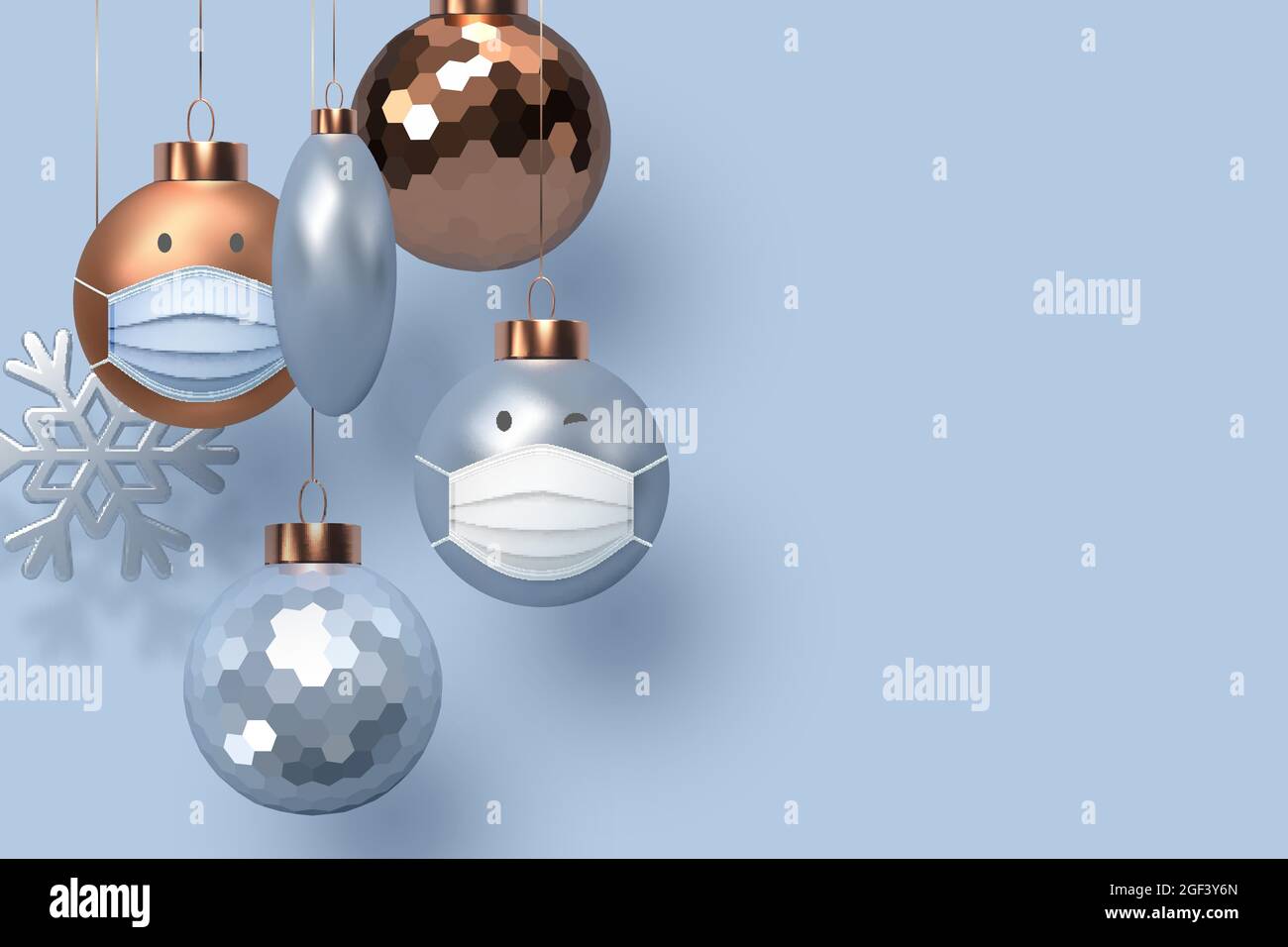 concept de coronavirus de Noël en 3d Illustration de Vecteur