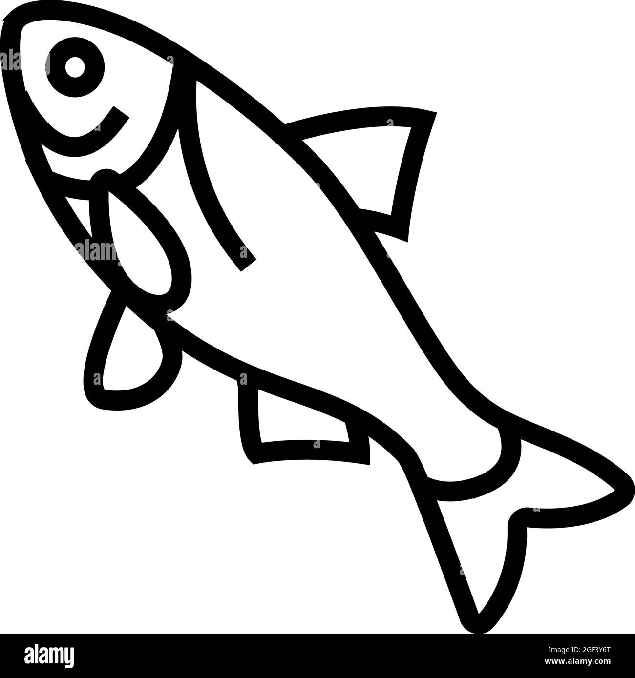 illustration vectorielle de l'icône de ligne de carpe bighead Illustration de Vecteur