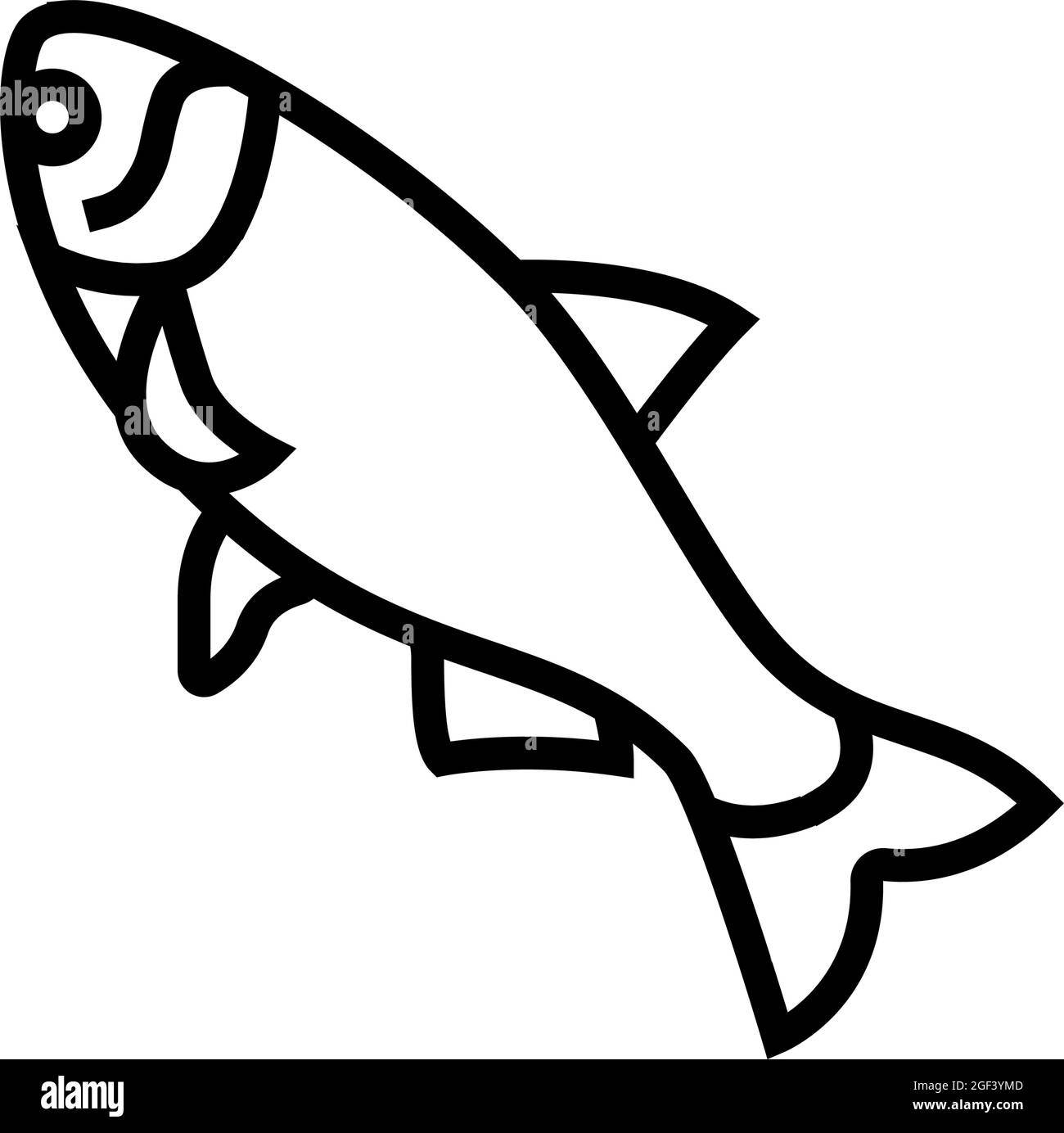 illustration vectorielle d'icône en forme de carpe argentée Illustration de Vecteur