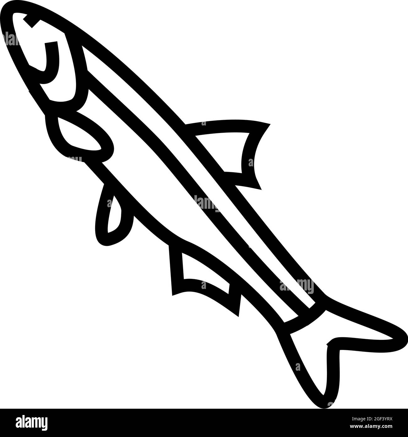 illustration vectorielle d'icône de ligne anchoveta péruvienne Illustration de Vecteur