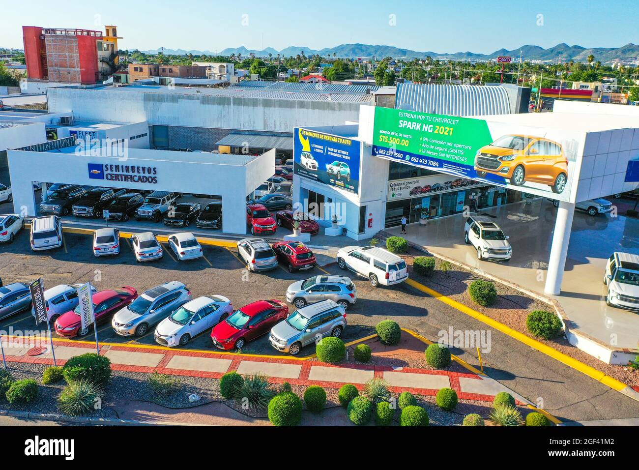 Agence automobile de Chevrolet, automobile Rio Sonora, vente de voitures à Paseo Río Sonora ou Vado del Rio Sonora. Hermosillo, Mexique. (Photo par Luis Gutierrez / Norte Banque D'Images