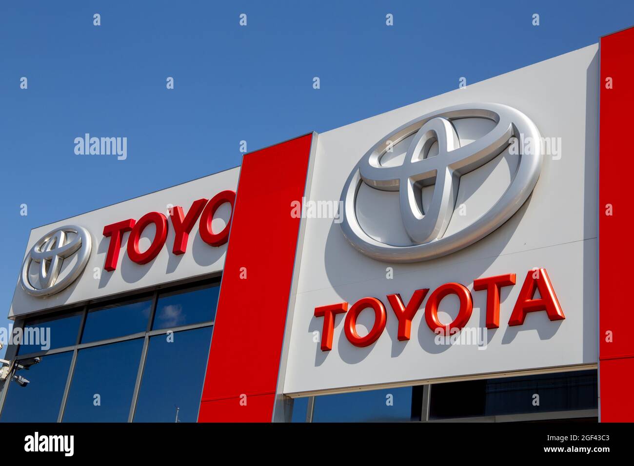 Logo Toyota (Sibiu Roumanie, 19 août 2021) Banque D'Images
