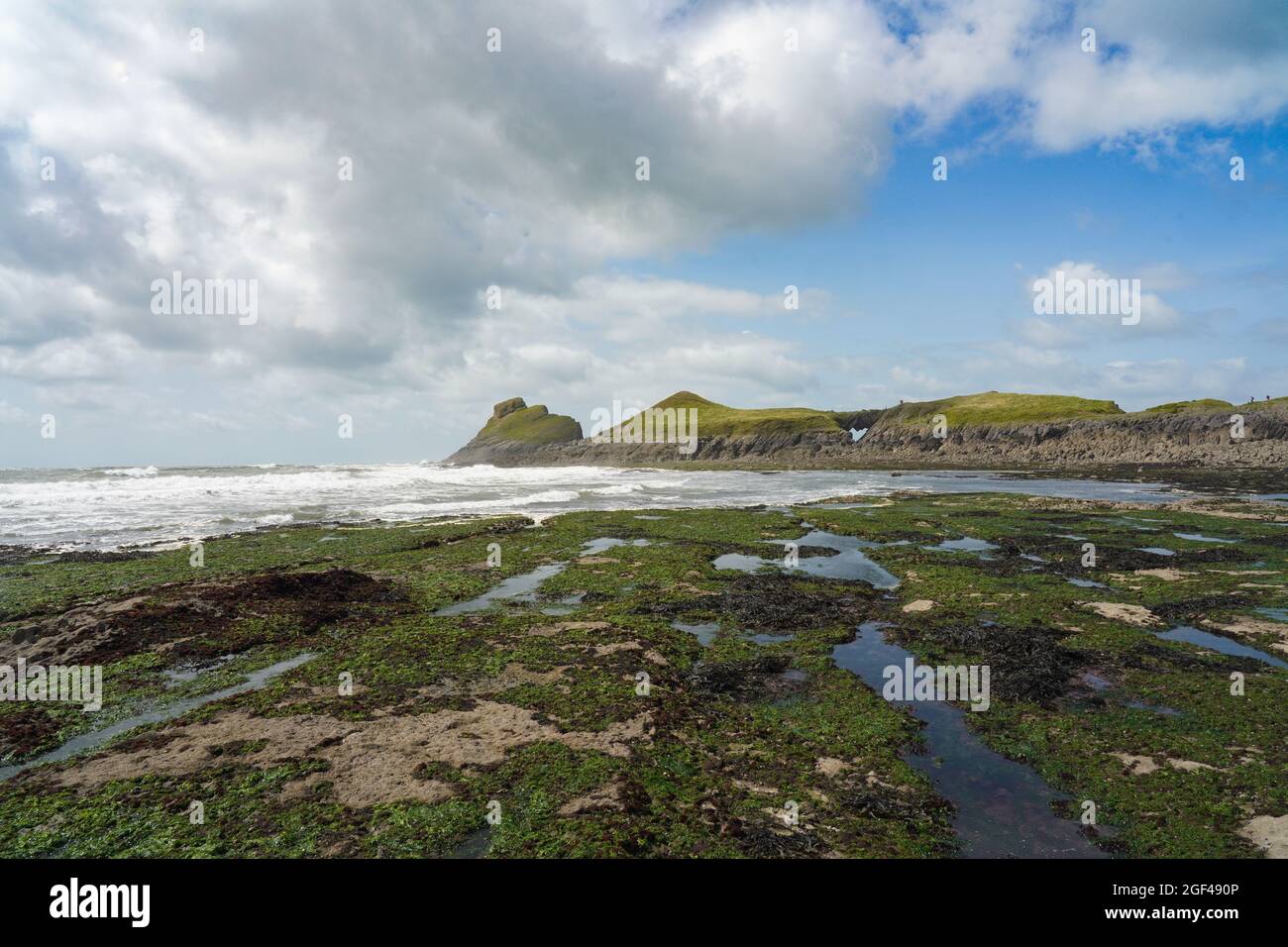 Vue sur la chaussée de Worm's Head près de Rhossili, sur la péninsule de Gower, dans le sud du pays de Galles. Date de la photo : dimanche 8 août 2021. Photo: Richard Gray/Alay Banque D'Images