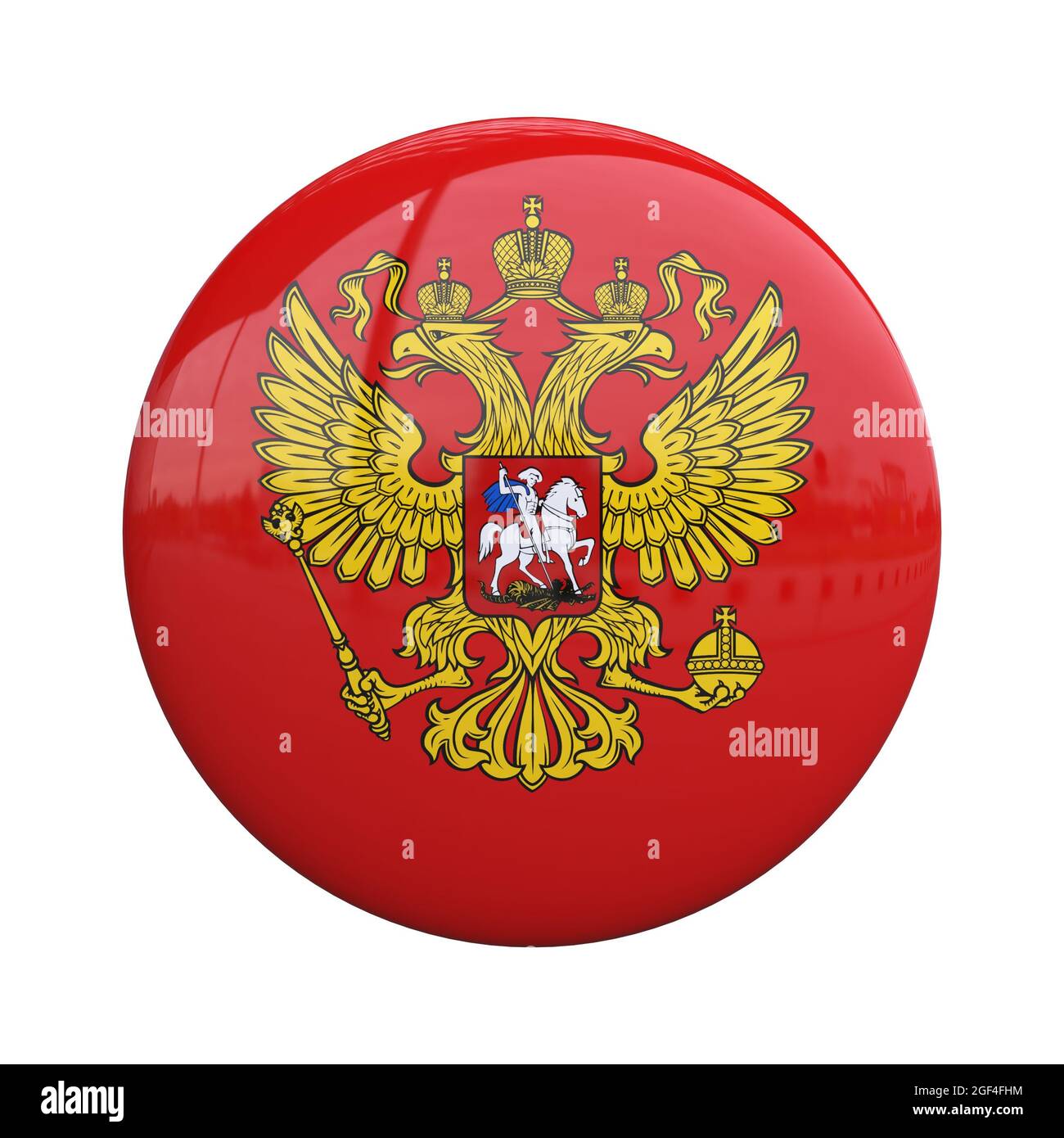 Russie blason badge, broche de nationalité 3d rendu Banque D'Images