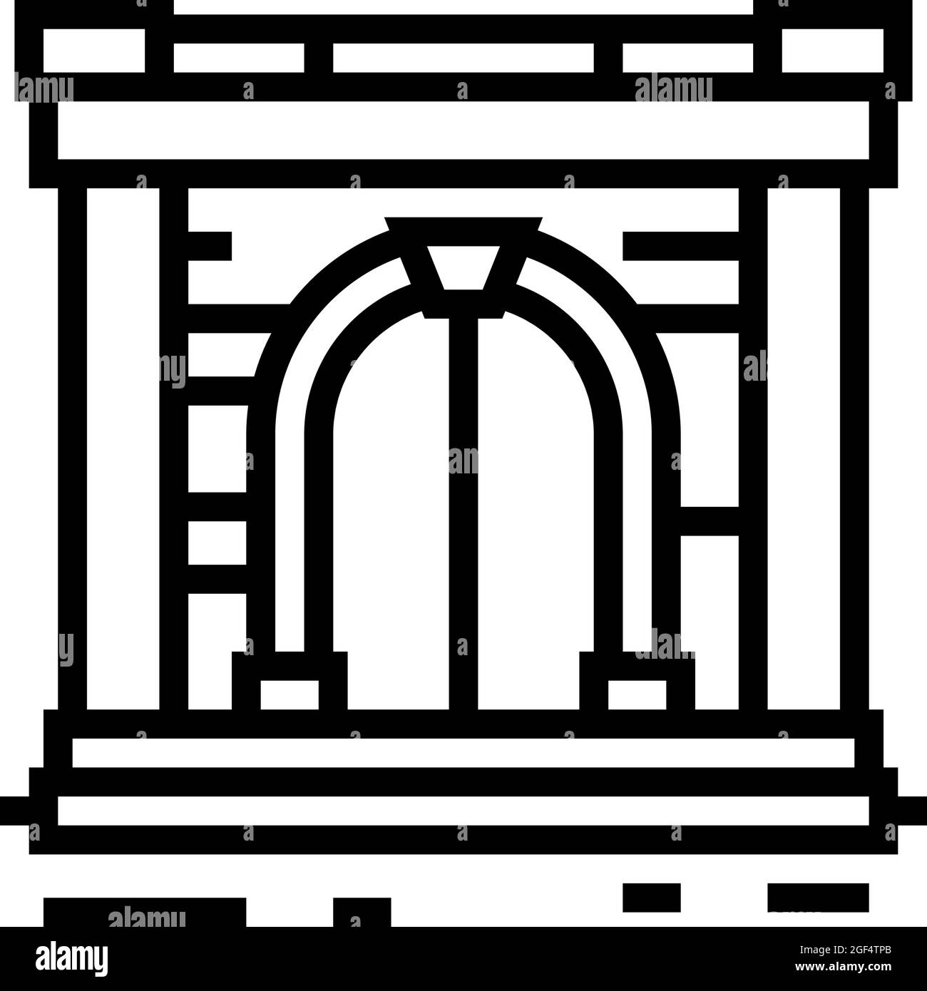 illustration du vecteur de l'icône de ligne de porte ancienne Illustration de Vecteur