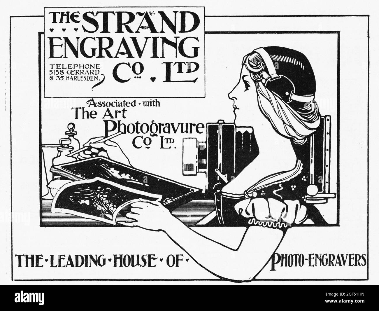 Une publicité de 1902 pour The Strand Engraving Company Limited, “Associated with the Art Photogravure Co. Ltd; - The Leading House of photo-Engravers”. Banque D'Images