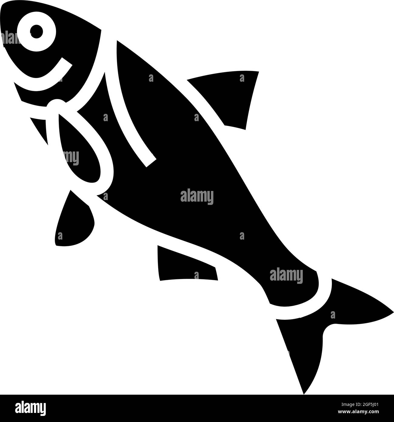 illustration vectorielle d'icône de glyphe de carpe de bighead Illustration de Vecteur