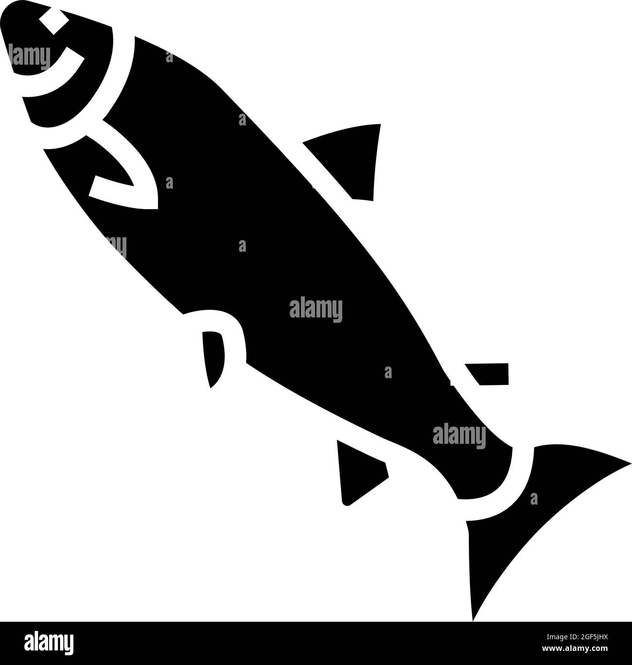 illustration vectorielle d'icône de glyphe de carpe argentée Illustration de Vecteur