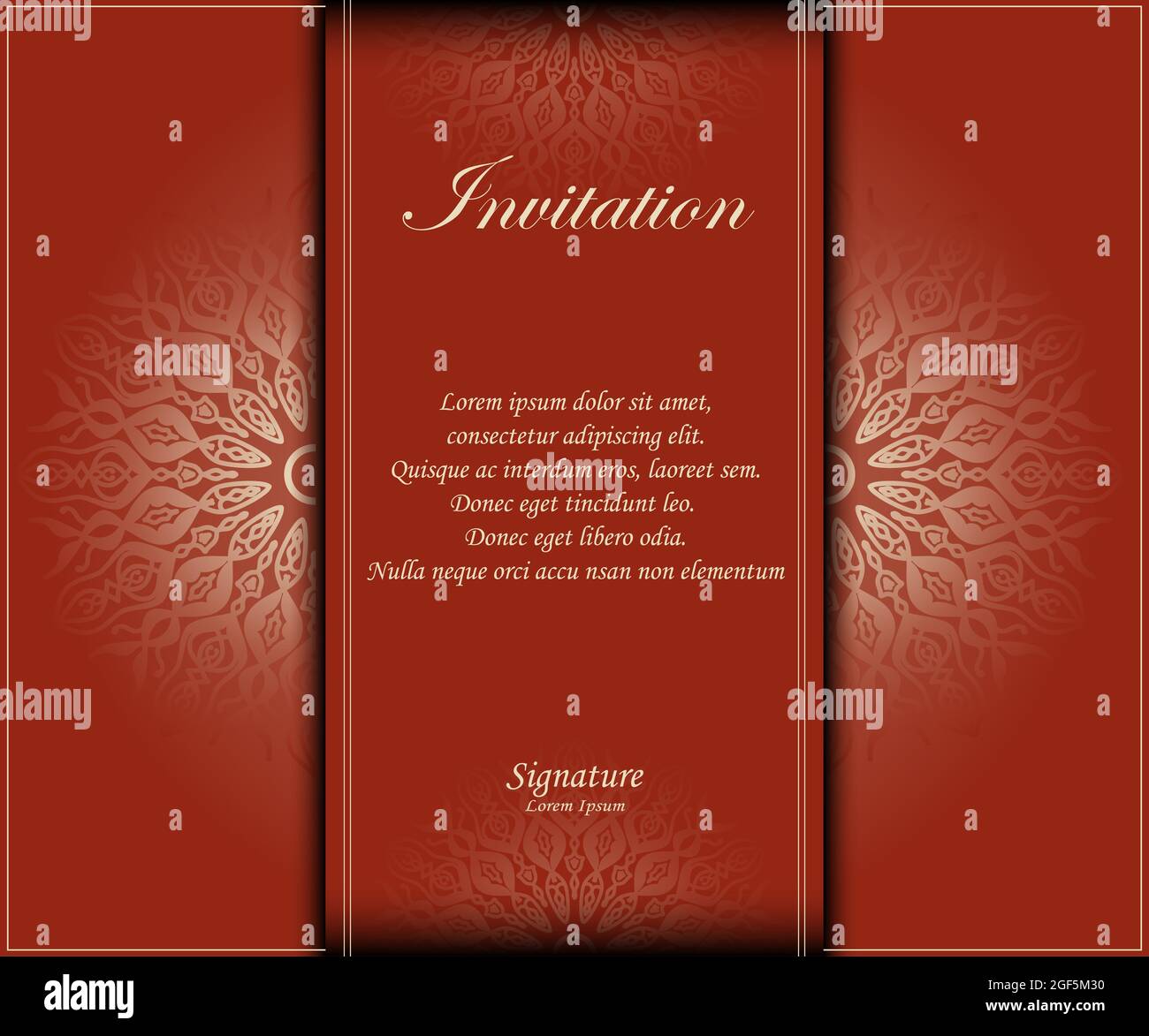 invitation classique de fond mandala, idéal pour le matériel de conception d'invitation, carte de voeux, promotion des ventes, bannière, affiche Banque D'Images
