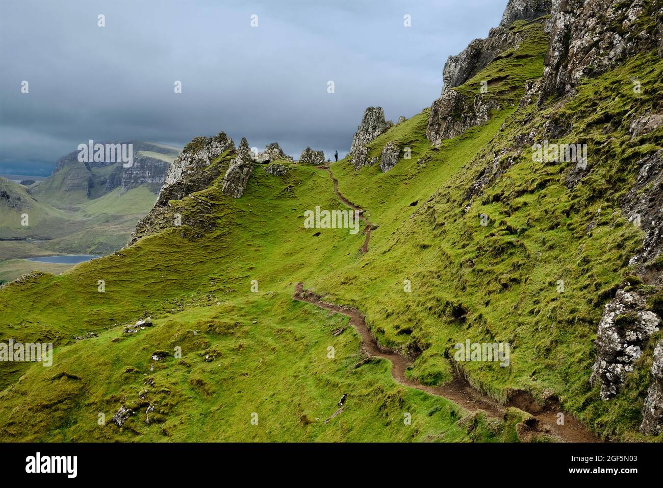 Sur la promenade de Quiraing Banque D'Images