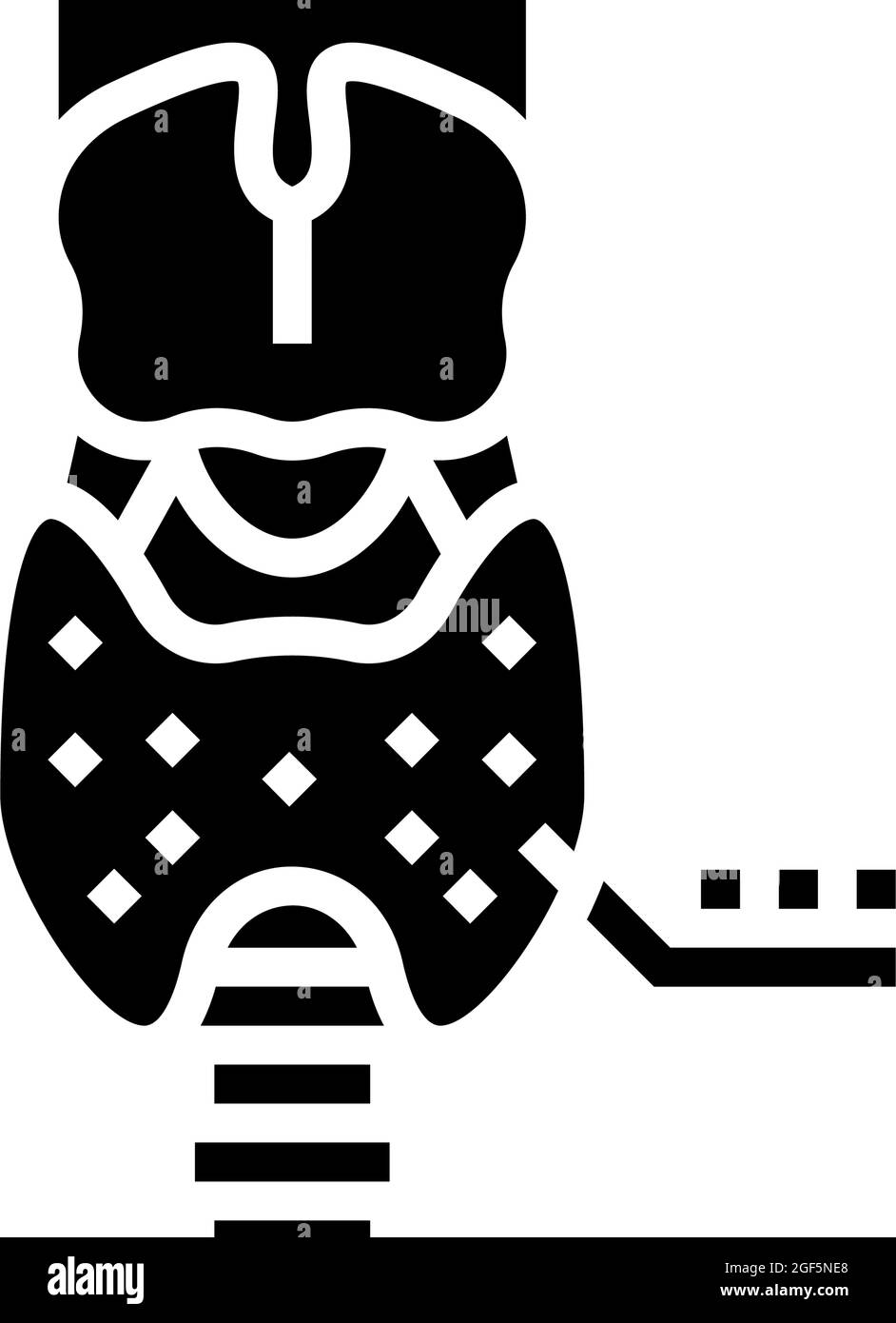 illustration d'un vecteur d'icône glyphe d'endocrinologie de la glande thyroïde Illustration de Vecteur