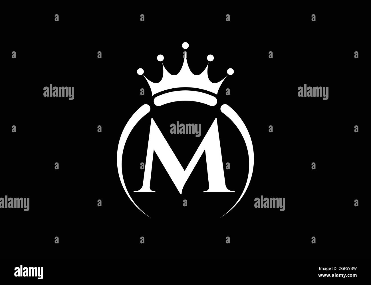 Initiale M monogramme alphabet avec une couronne. Symbole Royal, King, Queen de luxe. Emblème de police. Affiche de luxe moderne. Illustration vectorielle. Illustration de Vecteur