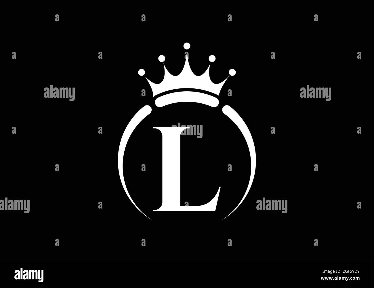 Lettre L initiale du monogramme avec couronne. Symbole Royal, King, Queen de luxe. Emblème de police. Affiche de luxe moderne. Illustration vectorielle. Illustration de Vecteur