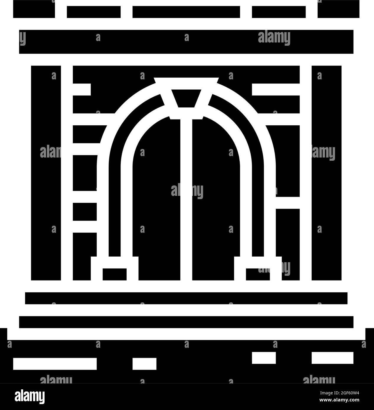 illustration du vecteur de l'icône du glyphe de la porte ancienne Illustration de Vecteur