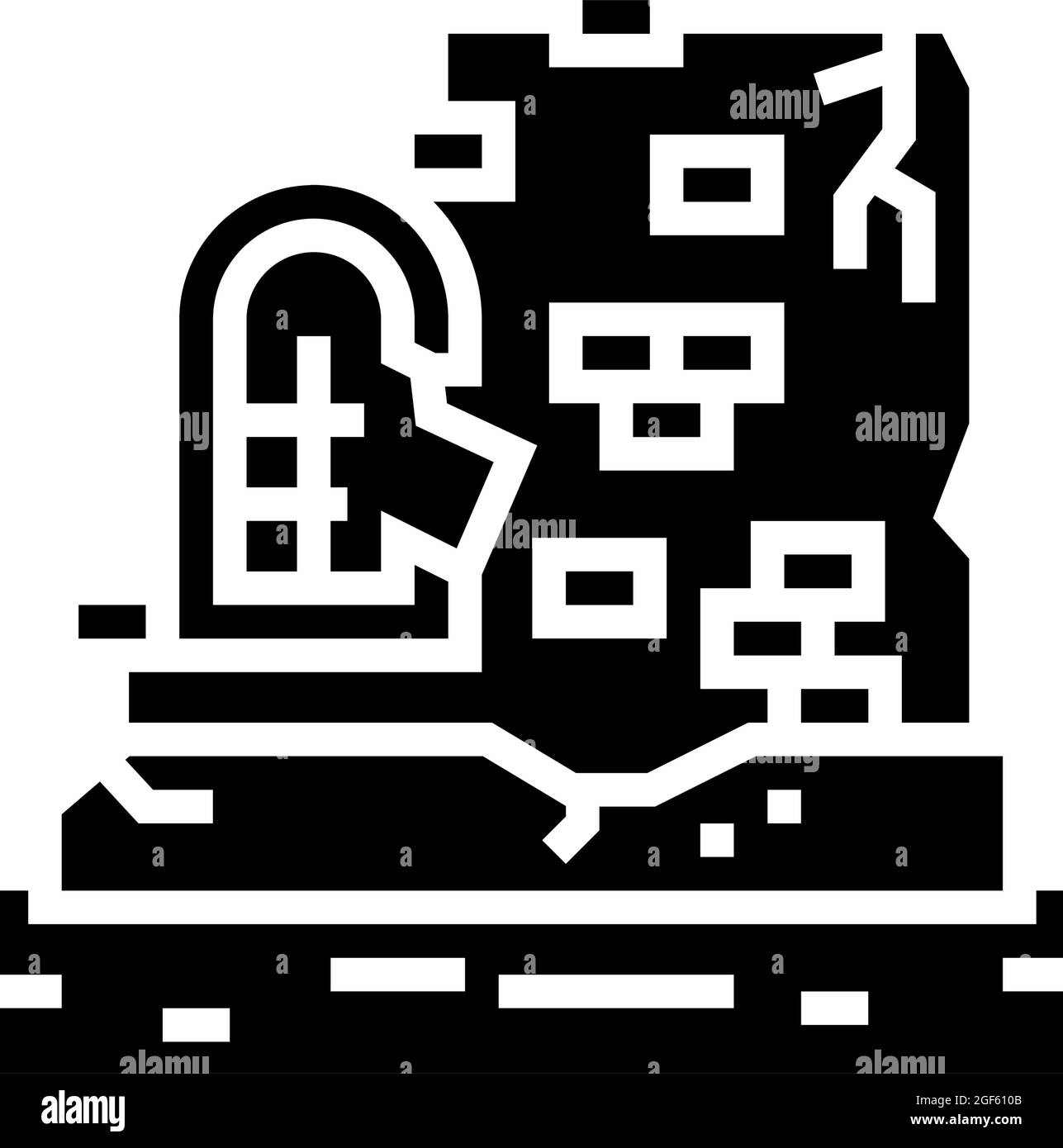 illustration du vecteur d'icône de glyphe des ruines antiques Illustration de Vecteur