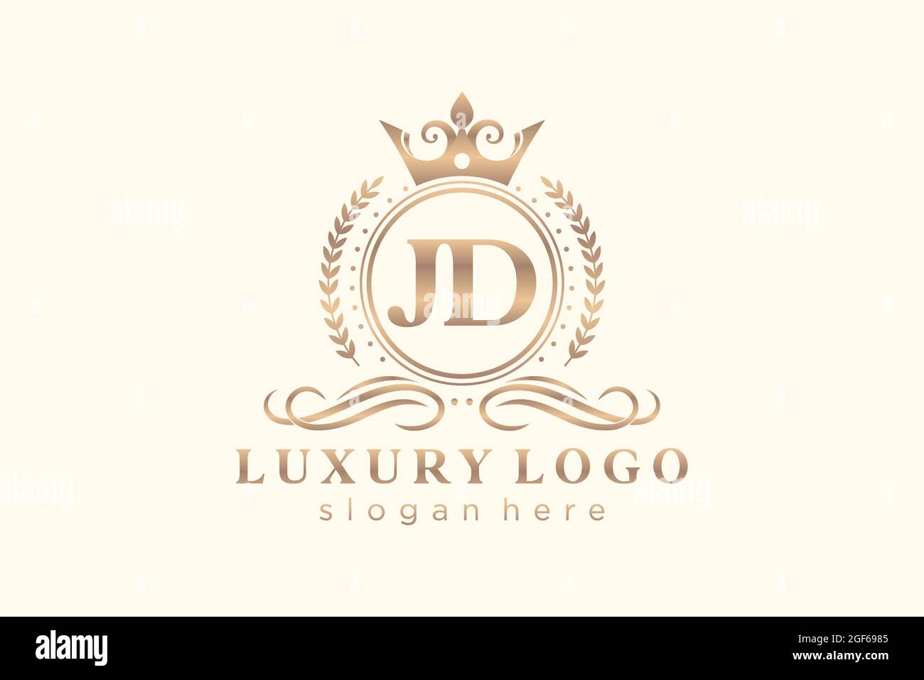 Modèle de logo JD Letter Royal Luxury dans les illustrations vectorielles pour les restaurants, les Royalty, les boutiques, les cafés, les hôtels, Heraldic, bijoux, mode et autres illustrations vectorielles Illustration de Vecteur