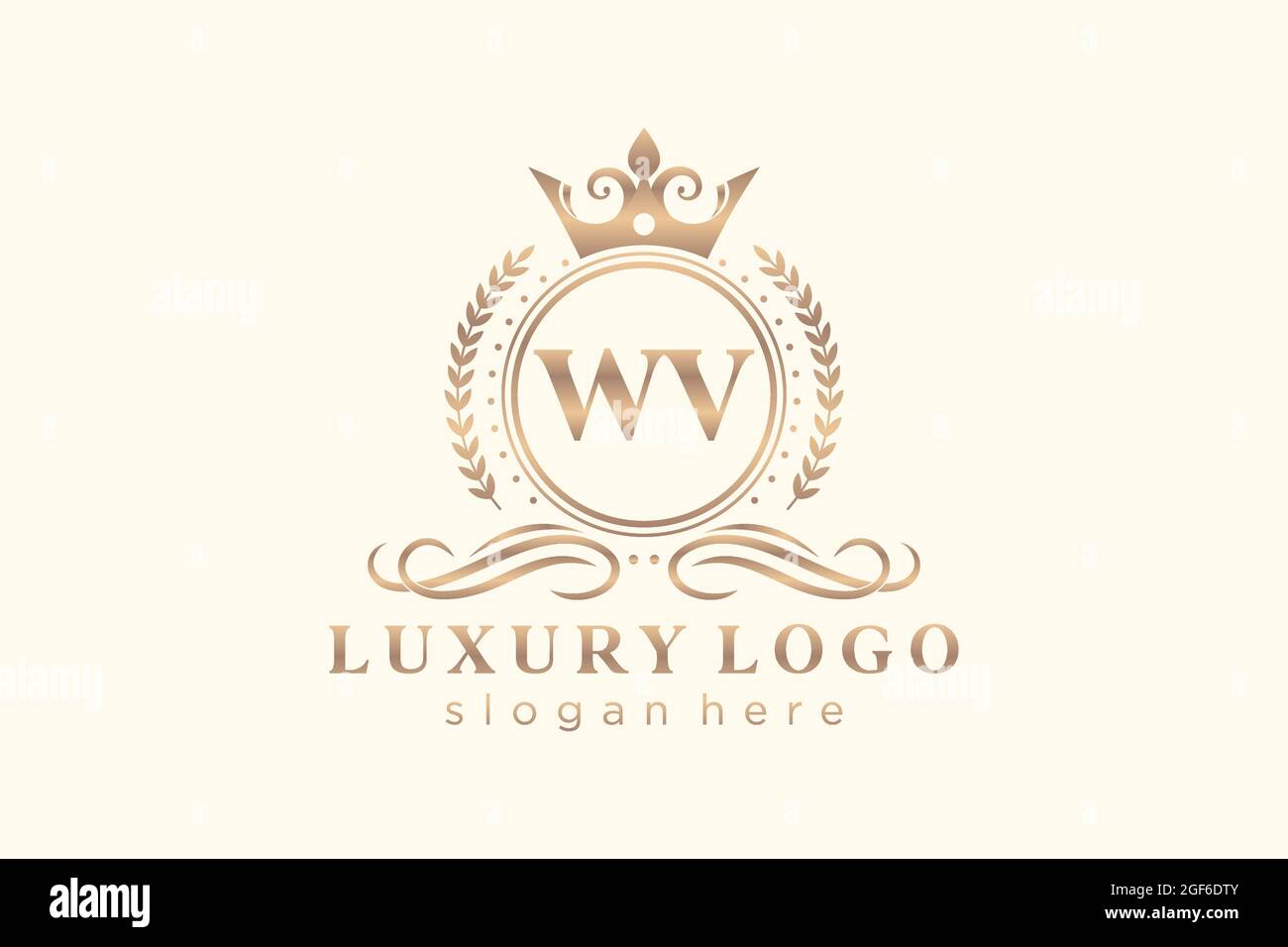 WV Letter Royal Luxury logo template in vector art for Restaurant, Royalty, Boutique, Cafe, Hôtel, Heraldic, bijoux, mode et autres illustrations vectorielles Illustration de Vecteur