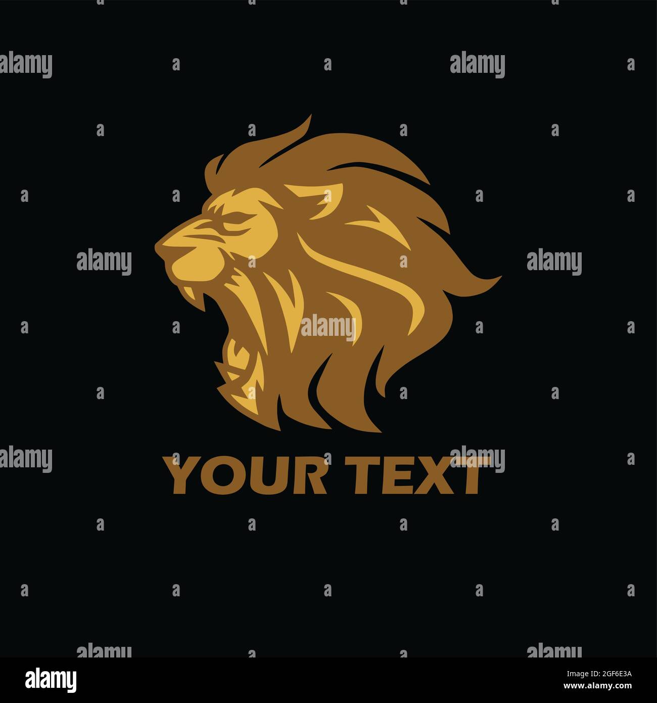 Logo Angry Lion Gold Illustration de Vecteur
