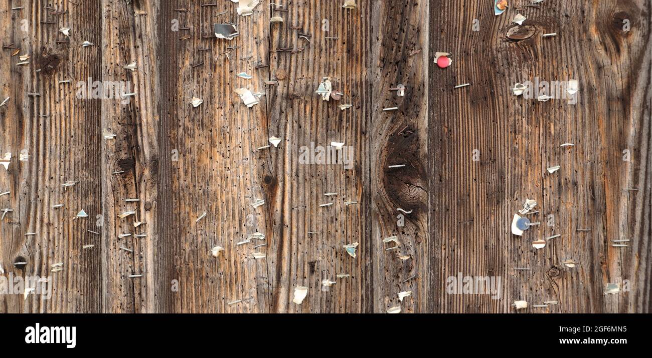 un panneau d'affichage vide fait de vieux panneaux en bois Banque D'Images