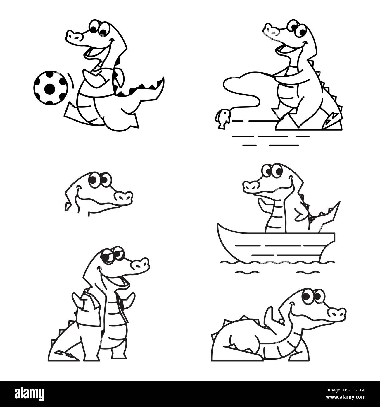 crocodile, alligator, course, sport, drôle, mignon, personnage, dessin animé, mascotte, vecteur, illustration, design, graphique, créatif, moderne, simple, style, Illustration de Vecteur