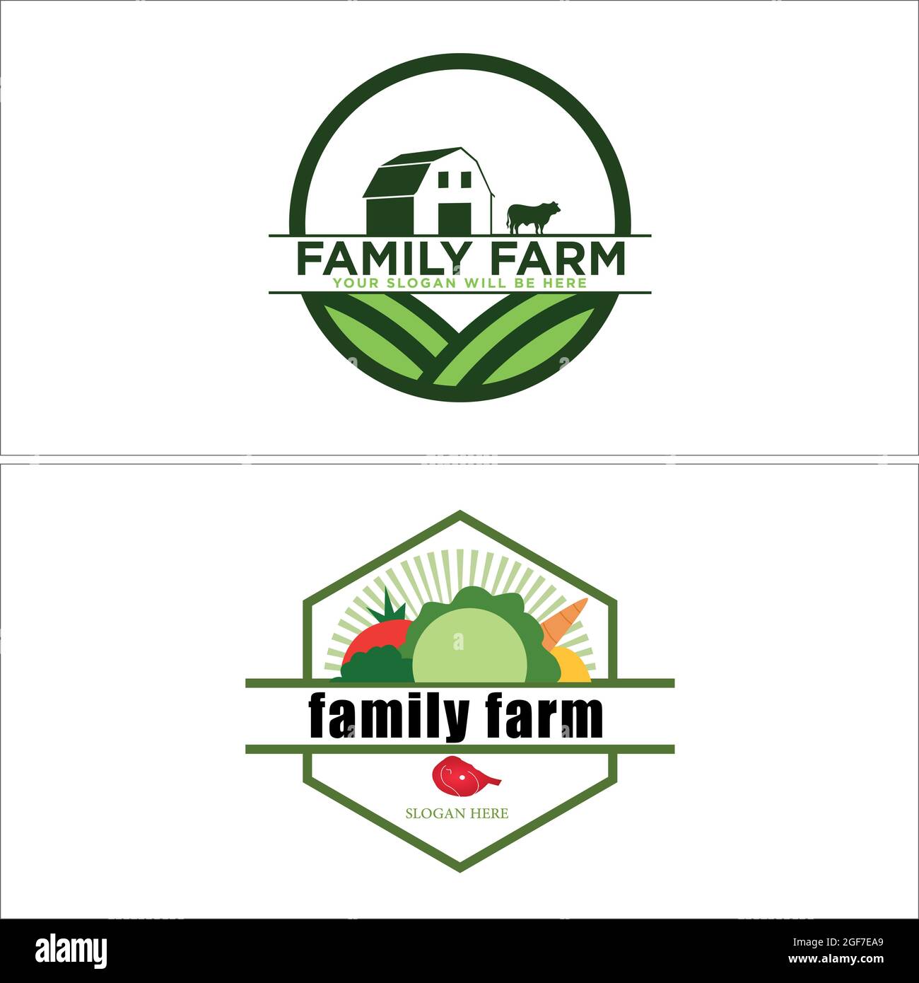 Logo de production agricole familiale Illustration de Vecteur