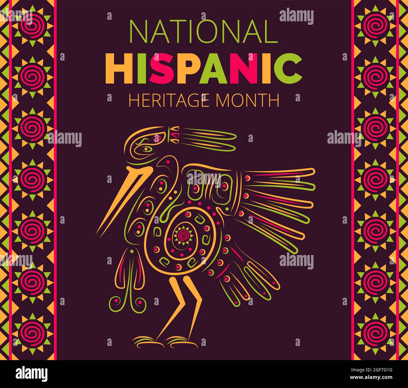 Le mois national du patrimoine hispanique a été célébré du 15 septembre au  15 octobre États-Unis. Vecteur d'ornement poncho latino-américain pour  carte de vœux, bannière, pos Image Vectorielle Stock - Alamy