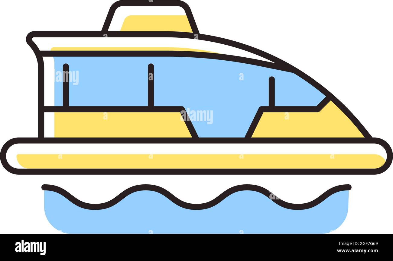 Icône de couleur RVB bateau taxi Illustration de Vecteur