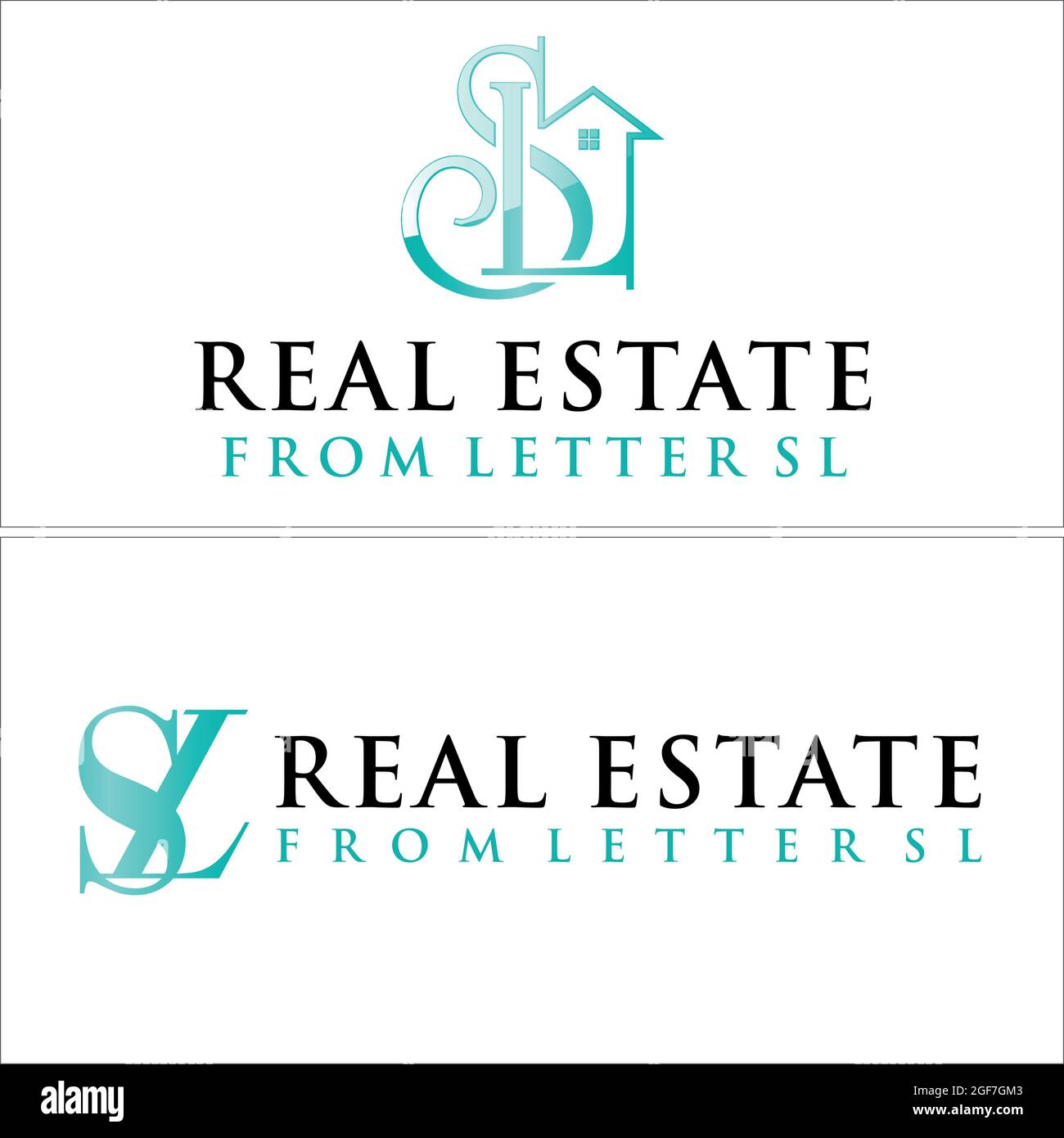 Immobilier avec combinaison de la maison lettre SL logo Illustration de Vecteur