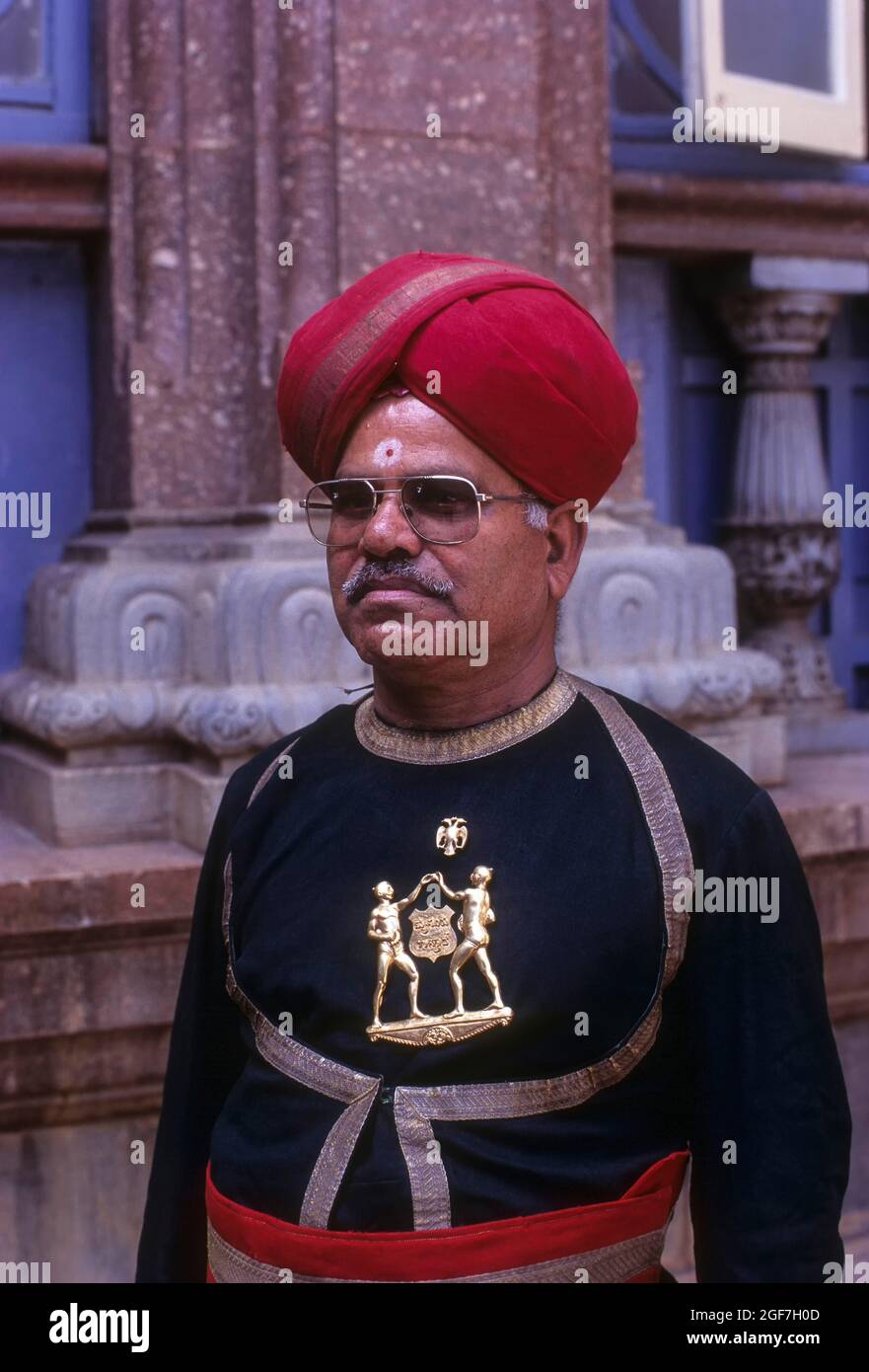 Luttant Guru pendant le festival de Dussera, Mysuru, Mysore, Karnataka, Inde Banque D'Images