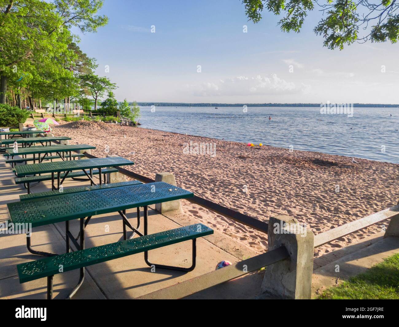 Vue sur la plage du lac Oneida à Verona Beach dans le nord de l'État de New York Banque D'Images