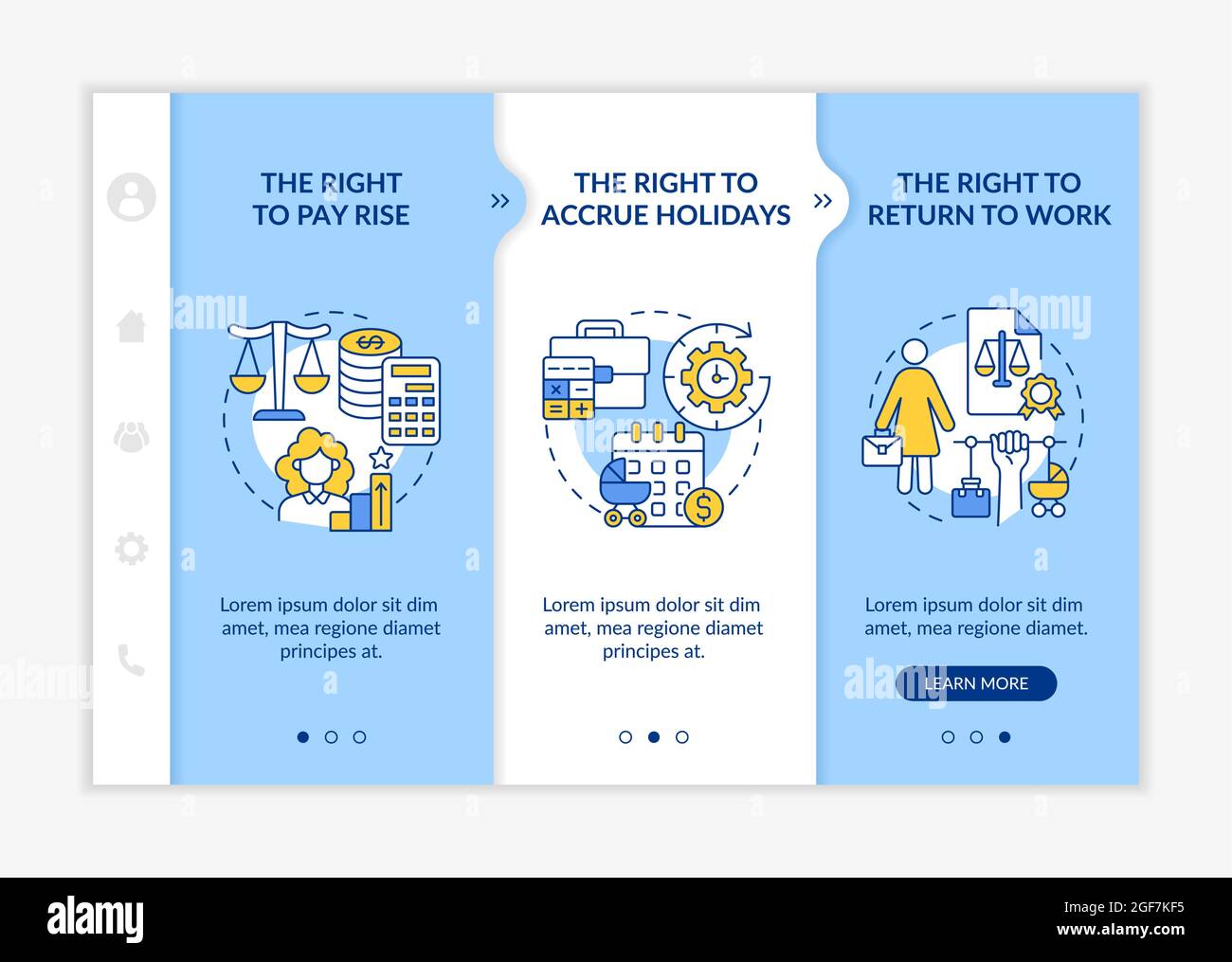 Modèle de vecteur d'intégration des droits de congé de maternité Illustration de Vecteur