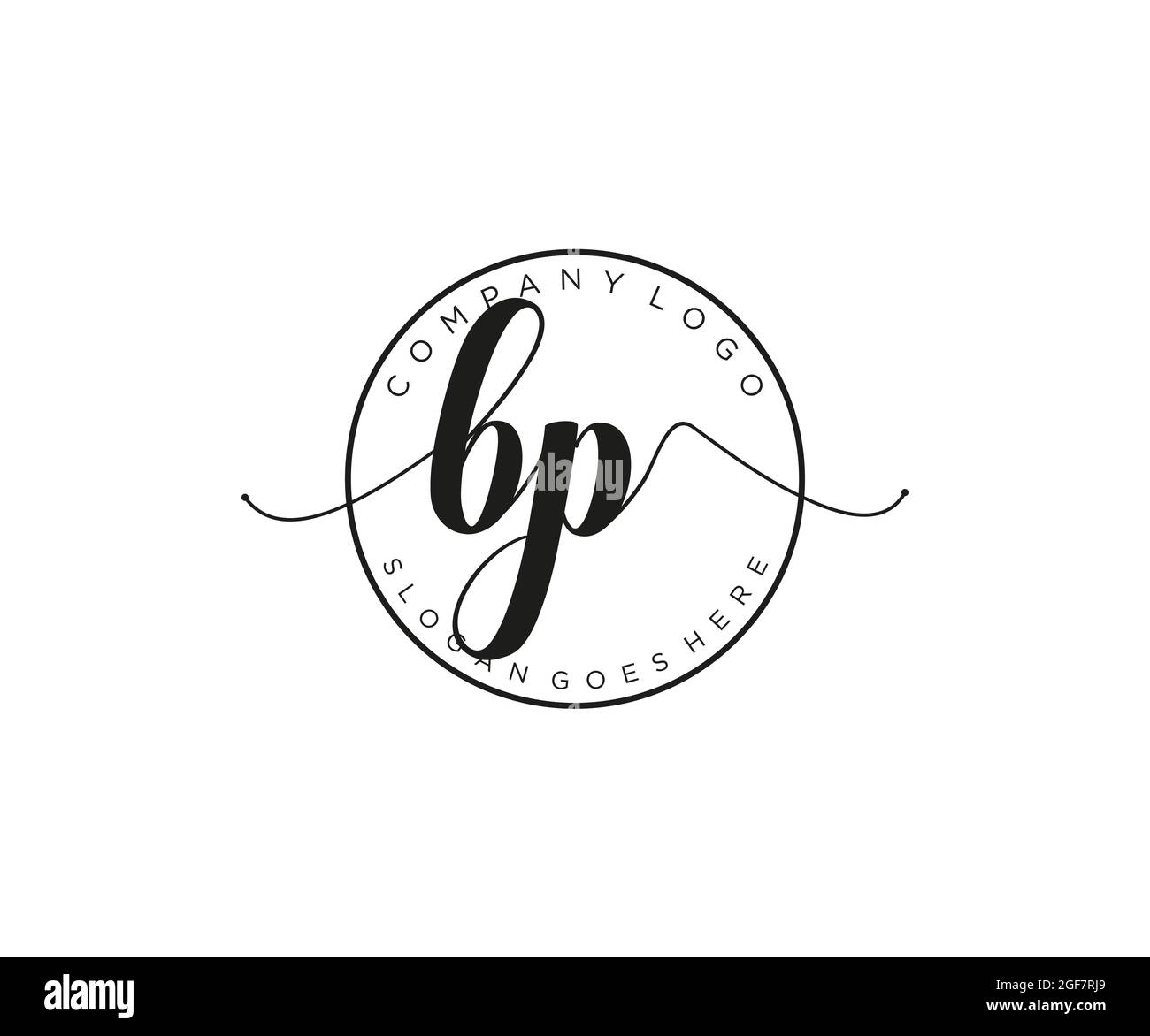 BP logo féminin beauté monogramme et élégant logo design, écriture logo de la signature initiale, mariage, mode, floral et botanique avec la création Illustration de Vecteur