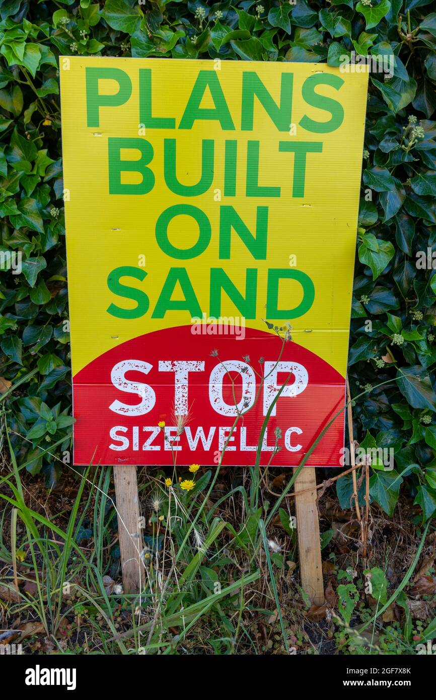 Arrêter la centrale nucléaire de Sizewell C Suffolk Royaume-Uni Banque D'Images