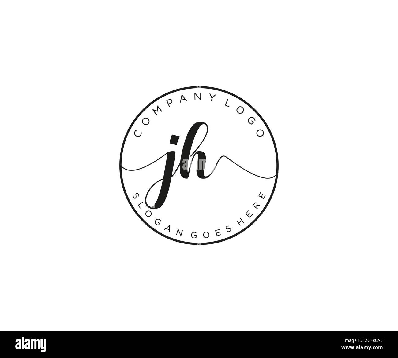 JH logo féminin beauté monogramme et élégant logo design, écriture logo de la signature initiale, mariage, mode, floral et botanique avec la création Illustration de Vecteur